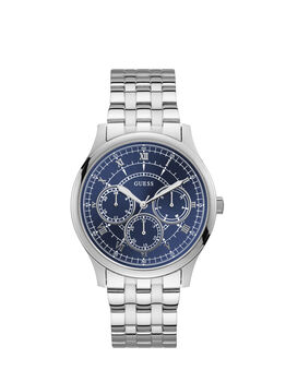 Blue Silver-Tone Multifunction Watch
